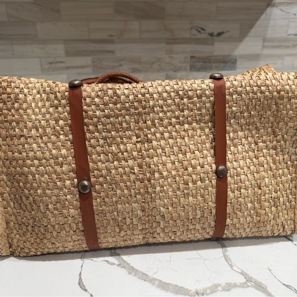 Vintage Mexico Straw Bag Acapulco Tourist Seagrass Beach Bag Large 1960 - Picture 7 of 10